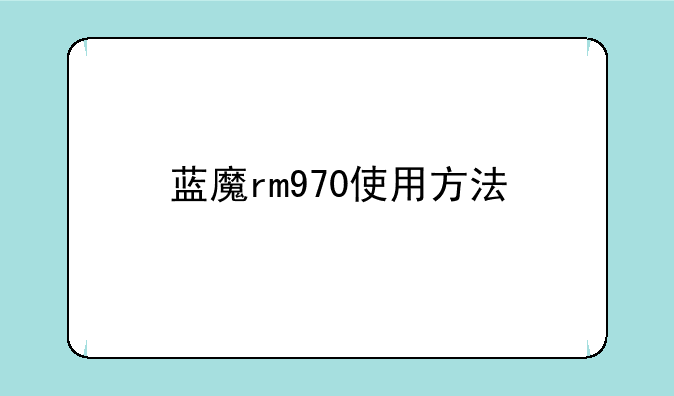 蓝魔rm970使用方法
