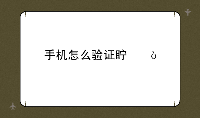 手机怎么验证真伪