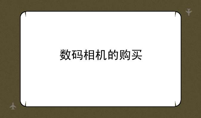 数码相机的购买