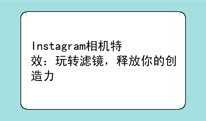 Instagram相机特效：玩转滤镜，释放你的创造力