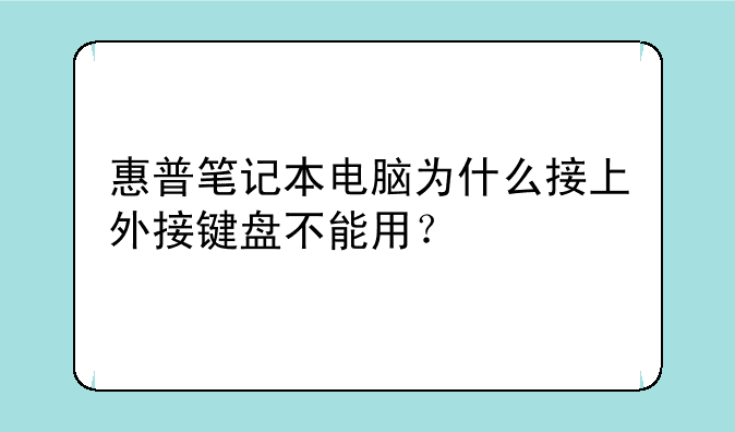 惠普笔记本电脑为什么接上外接键盘不能用？