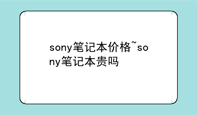 sony笔记本价格~sony笔记本贵吗