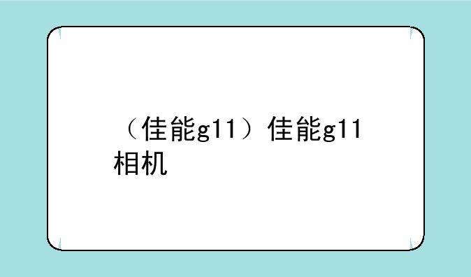 （佳能g11）佳能g11相机