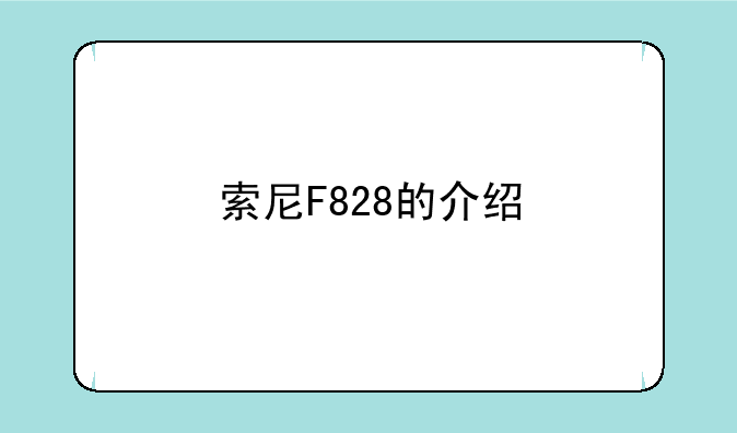 索尼F828的介绍