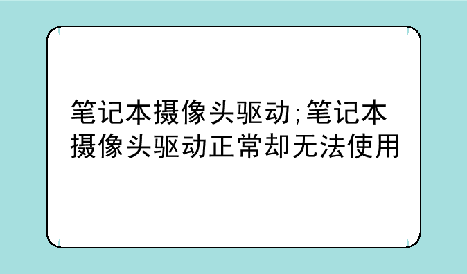 笔记本摄像头驱动;笔记本摄像头驱动正常却无法使用