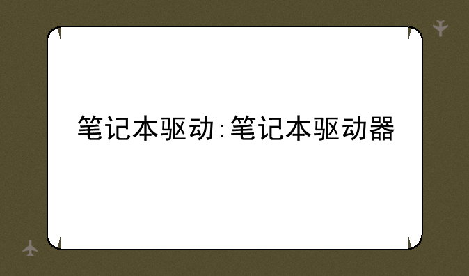 笔记本驱动:笔记本驱动器