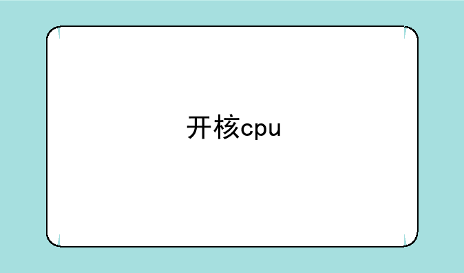 开核cpu