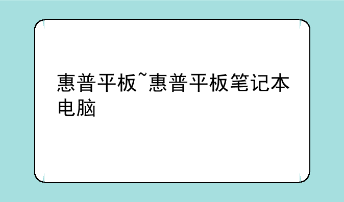 惠普平板~惠普平板笔记本电脑