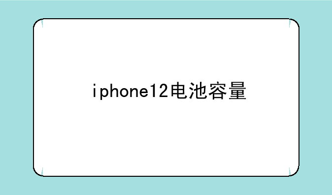 iphone12电池容量